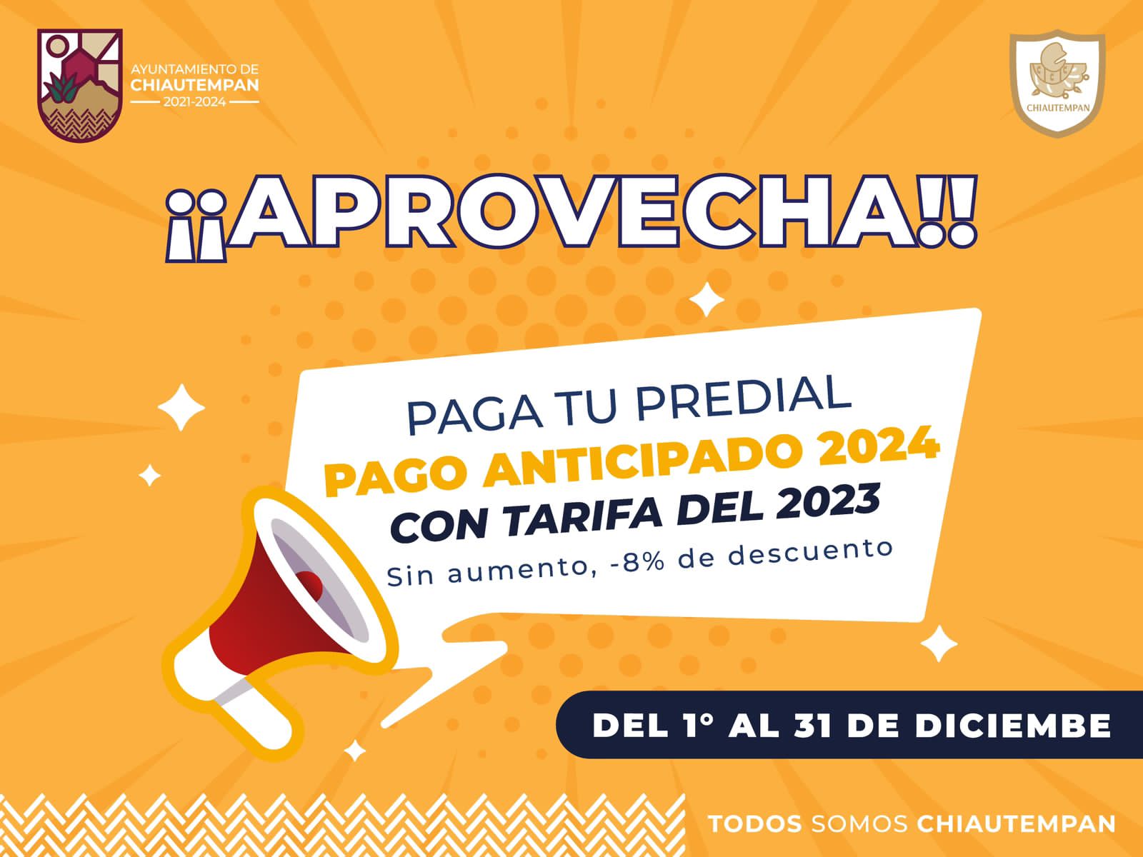 Ayuntamiento de Chiautempan lanza campañas de descuento en pago predial y mantenimiento de panteón municipal